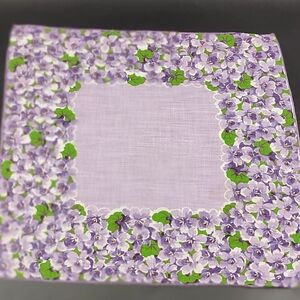 FREE w/ Purchase Vintage Purple Floral Mourning Handkerchief